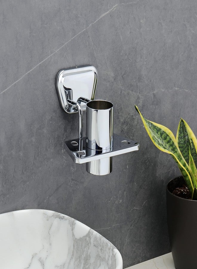 فورتون حامل أكواب من الفولاذ المقاوم للصدأ من الدرجة 304 من FORTUNE للحمام/حامل فرشاة أسنان/حامل معجون أسنان/إكسسوارات الحمام - طلاء كروم (عبوة من قطعة واحدة) - Image 4